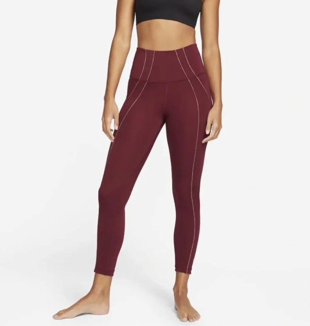 Nike Dri Fit Yoga Pants Burgundy Wine Size Small